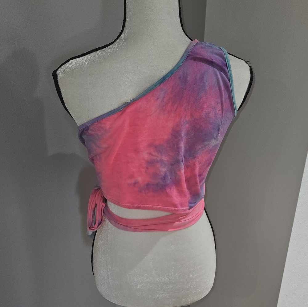 Tie-Dye One-Shoulder Women's Top - Picture 3 of 3